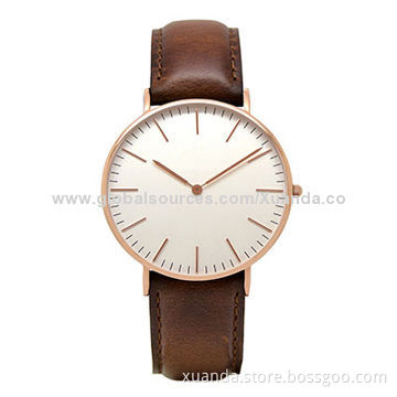 Rose gold ultra-thin steel case hot sale stainless steel watches 5ATM waterproof